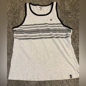 Hurley Light Gray Tank with Black Stripes